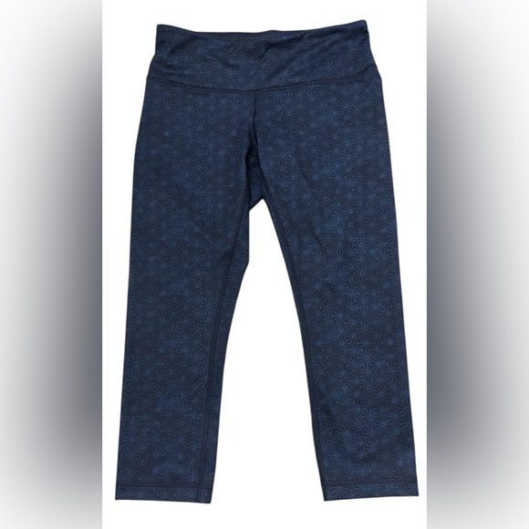 lululemon athletica Pants - Lululemon Wunder Under Crop II Full-On Luon Exploded Sashico Inkwell Rugged Blue